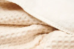 Eenpersoonsdeken Wafel/Teddy Oslo Natural/Pebble