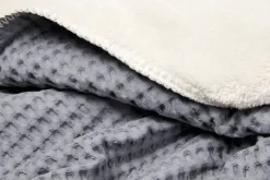 Eenpersoonsdeken Wafel/Teddy Oslo Steel Grey/Pebble
