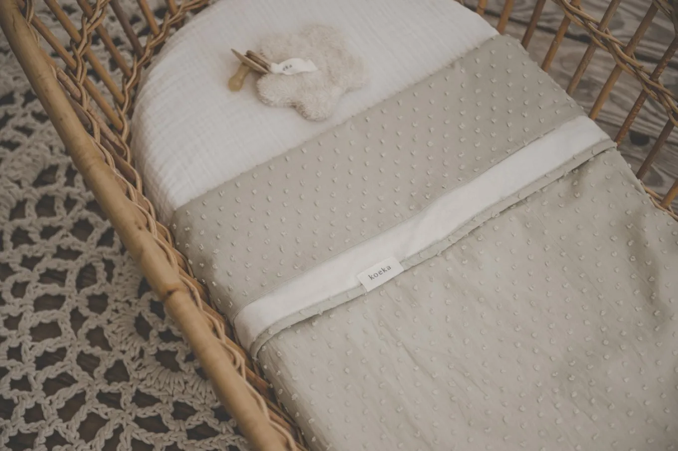 Wiegdeken Cotton Fleece Napa Sage