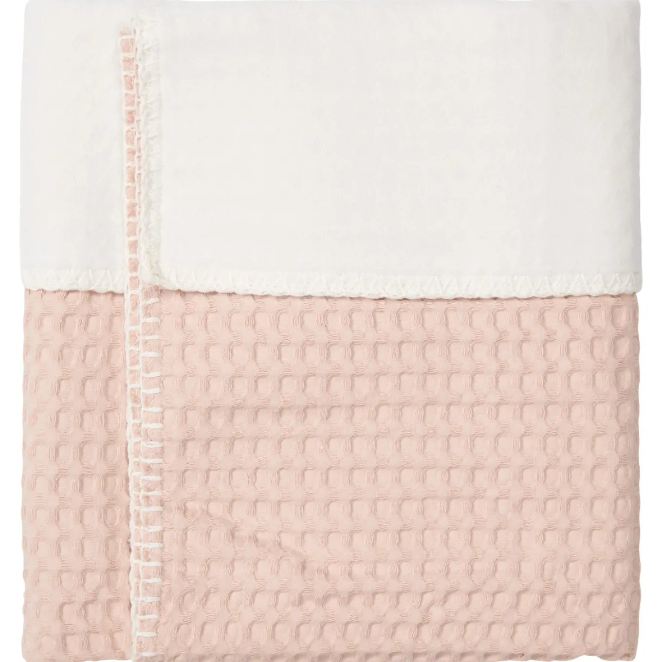 Wiegdeken Cotton Fleece Wafel Amsterdam Rosa Salt