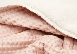 Wiegdeken Wafel/Teddy Oslo Rosa Salt/Pebble