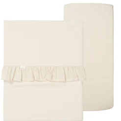 Wieglaken En Hoeslaken Set Ruffle Faro Warm White