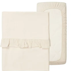 Wieglaken En Hoeslaken Set Ruffle Faro Warm White