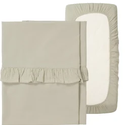 Wieglaken En Hoeslaken Set Ruffle Faro Sage